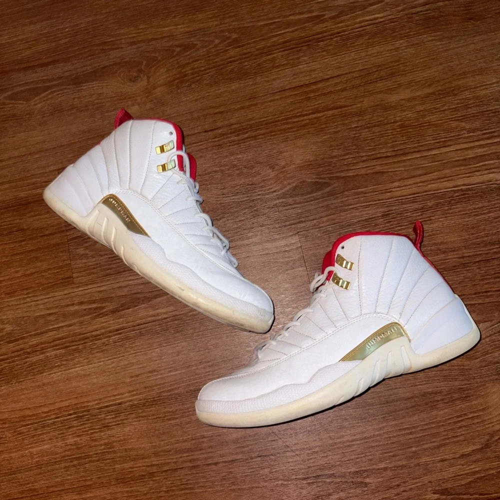 White and Red Air Jordan Sneakers - Picture 2 of 3